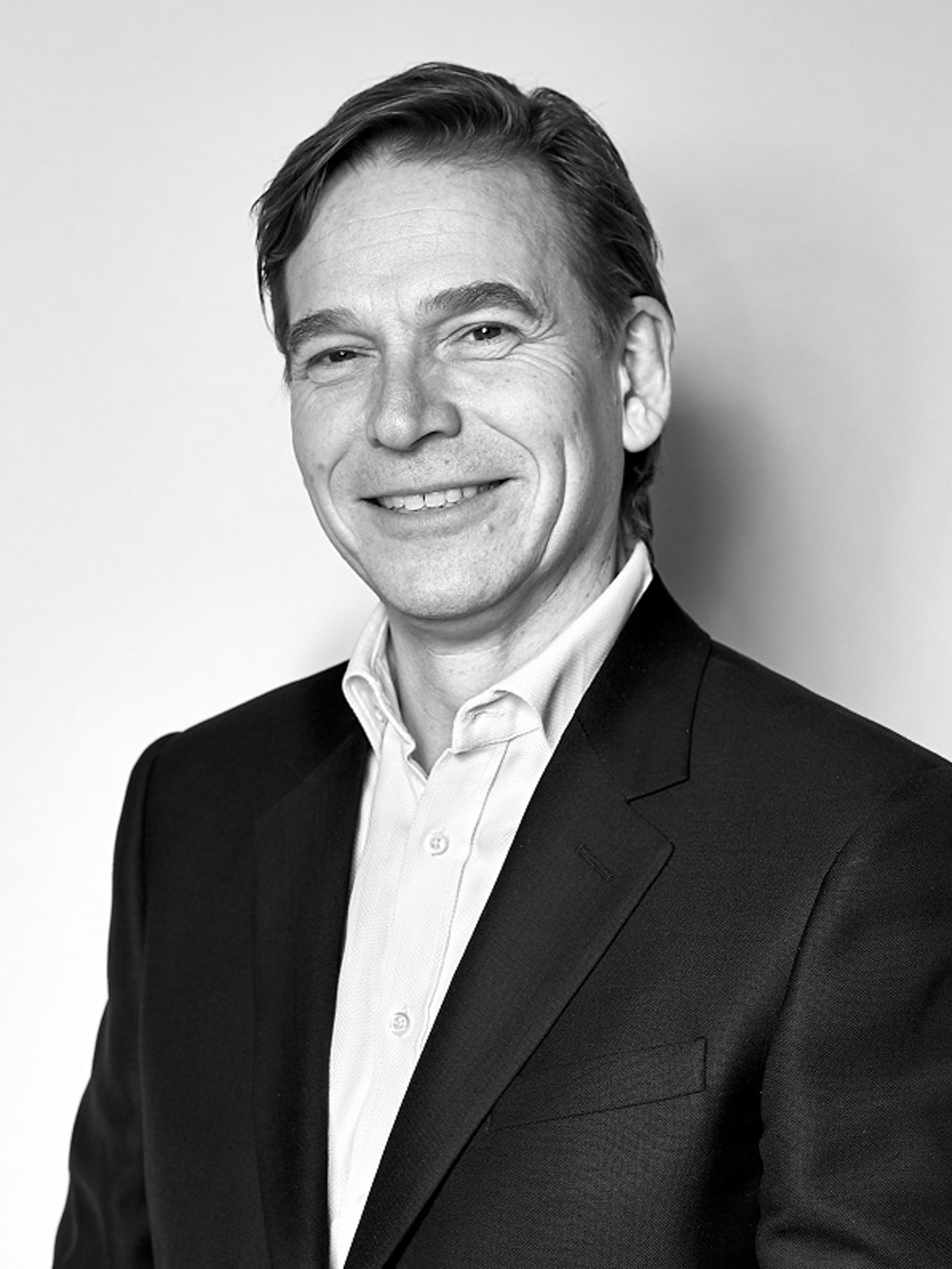 black and white portrait of  Christian Levin, Chief Executive Officer of TRATON SE and Chief Executive Officer Scania