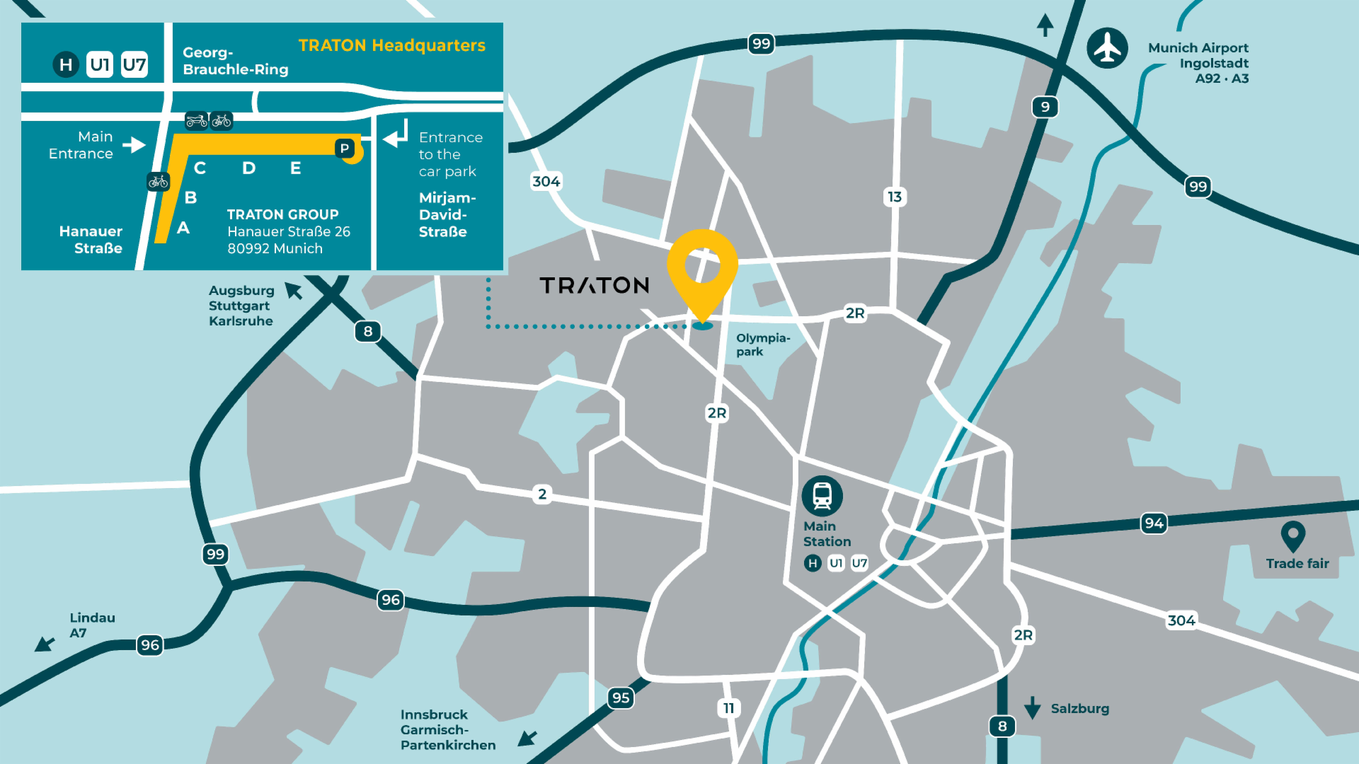 Map approach TRATON SE Munich, English