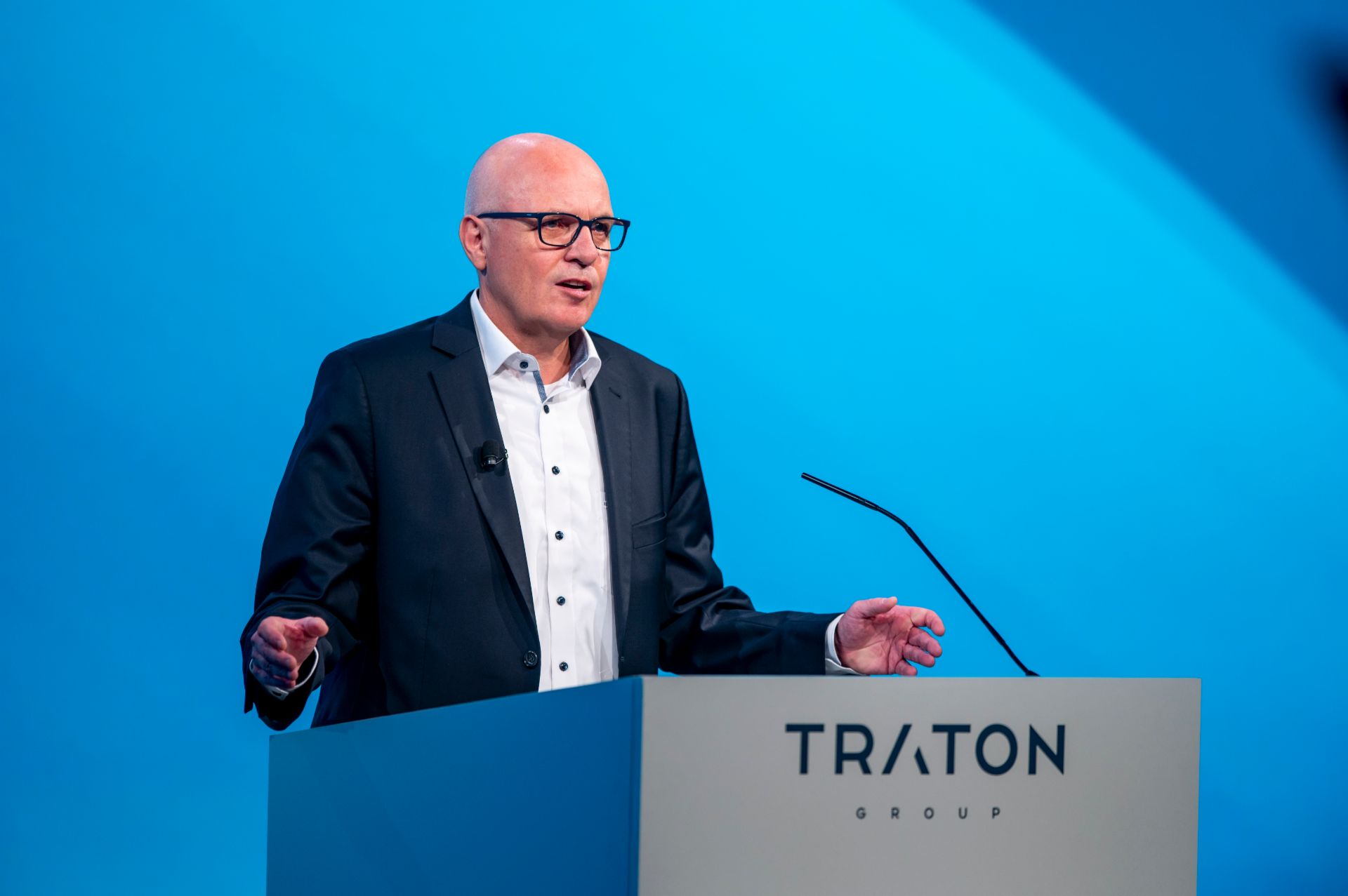 Bild von Matthias Gründler, CEO der TRATON SE, bei der Hauptversammlung 2021