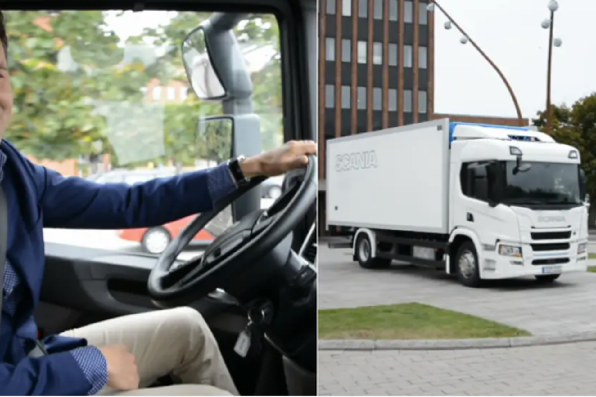 Anders Lampinen in the fully electric Scania truck