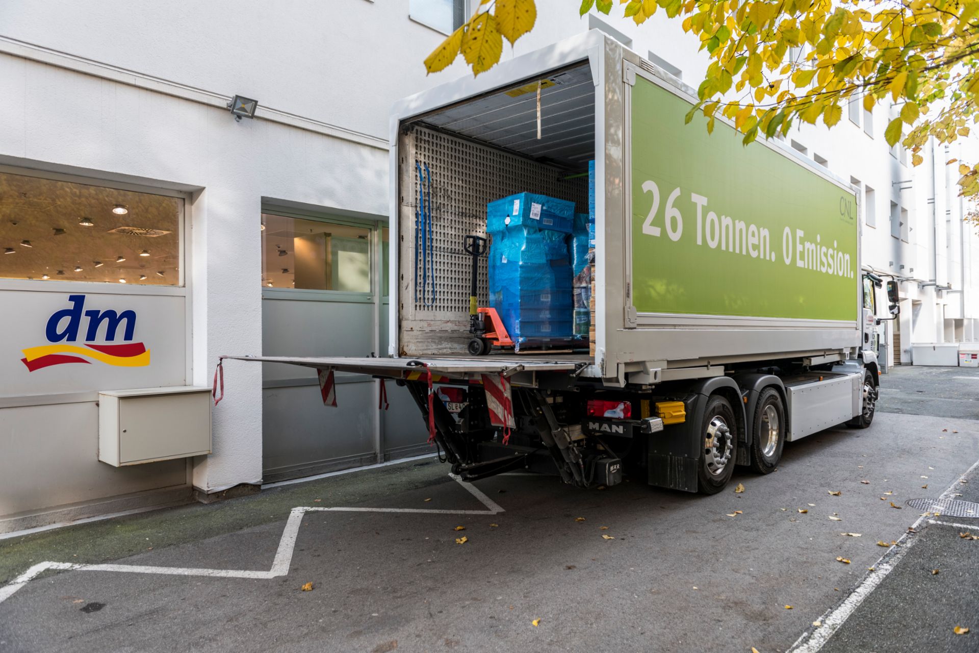 The emission-free MAN eTruck is a perfect match for the sustainability philosophy of the supplied customer.