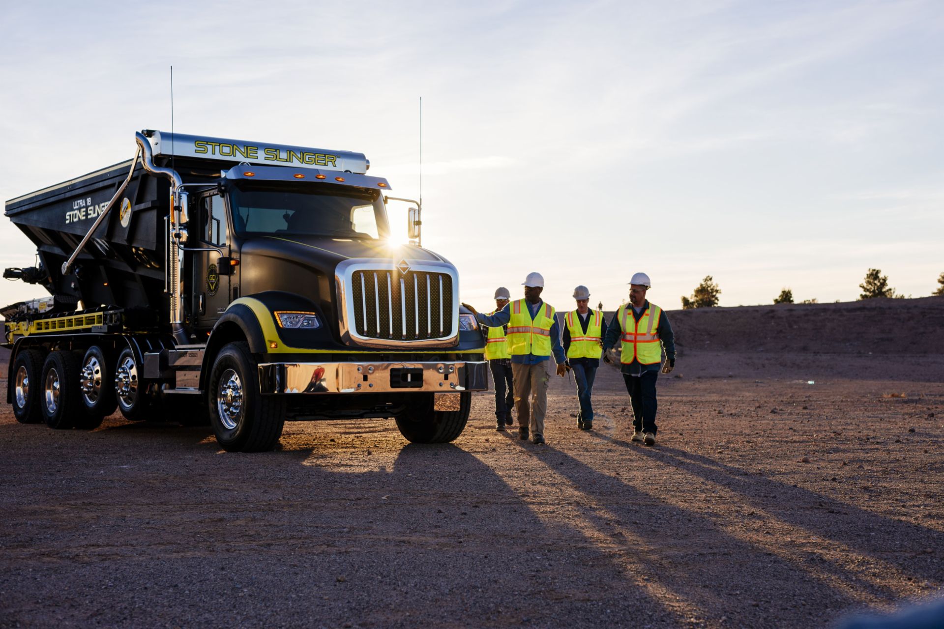 Picture of an HX truck from Navistar In the middle of the Nevada desert
                 