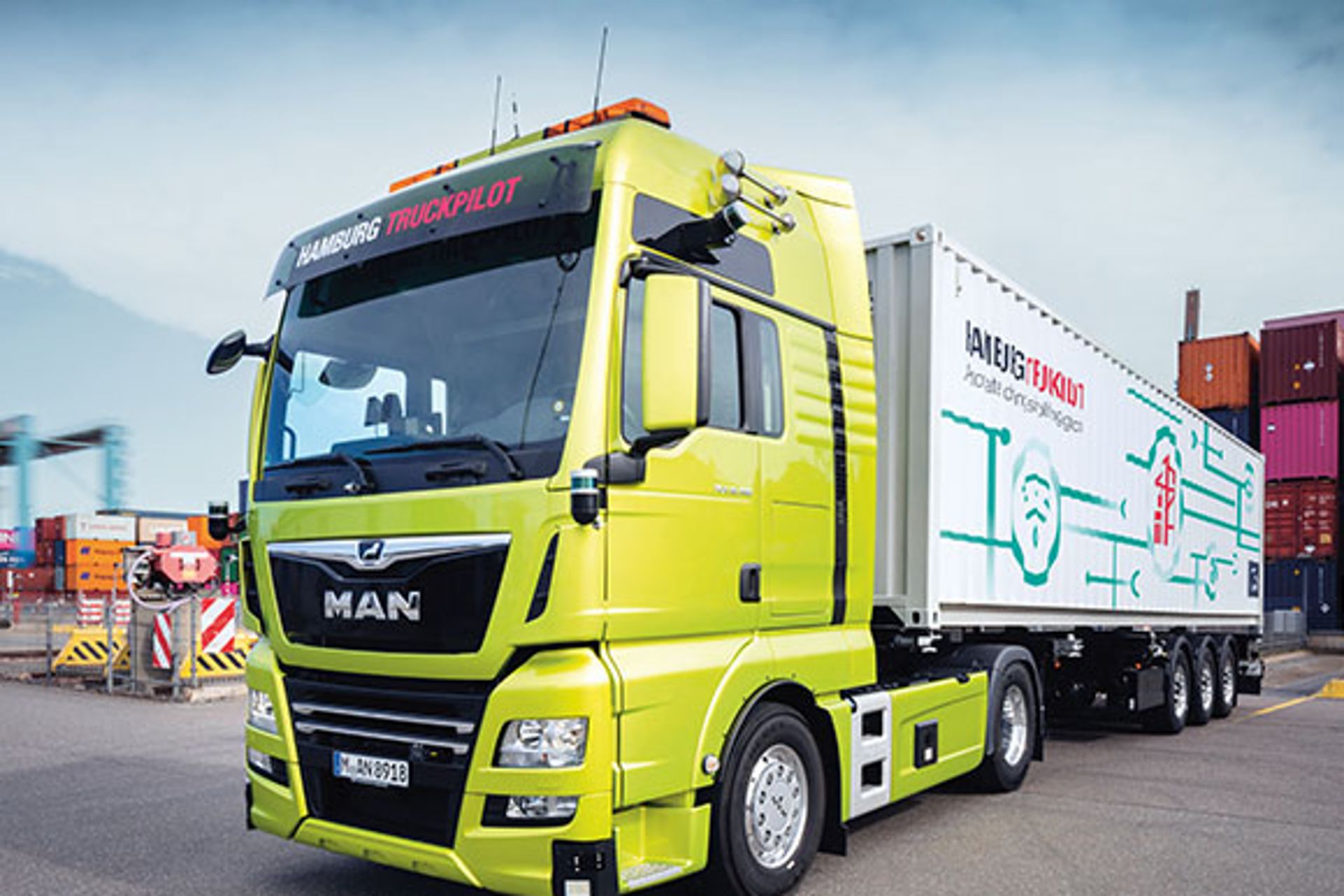 MAN has partnered with Hamburger Hafen und Logistik AG to research and trial highly automated and autonomous trucks. 
                 