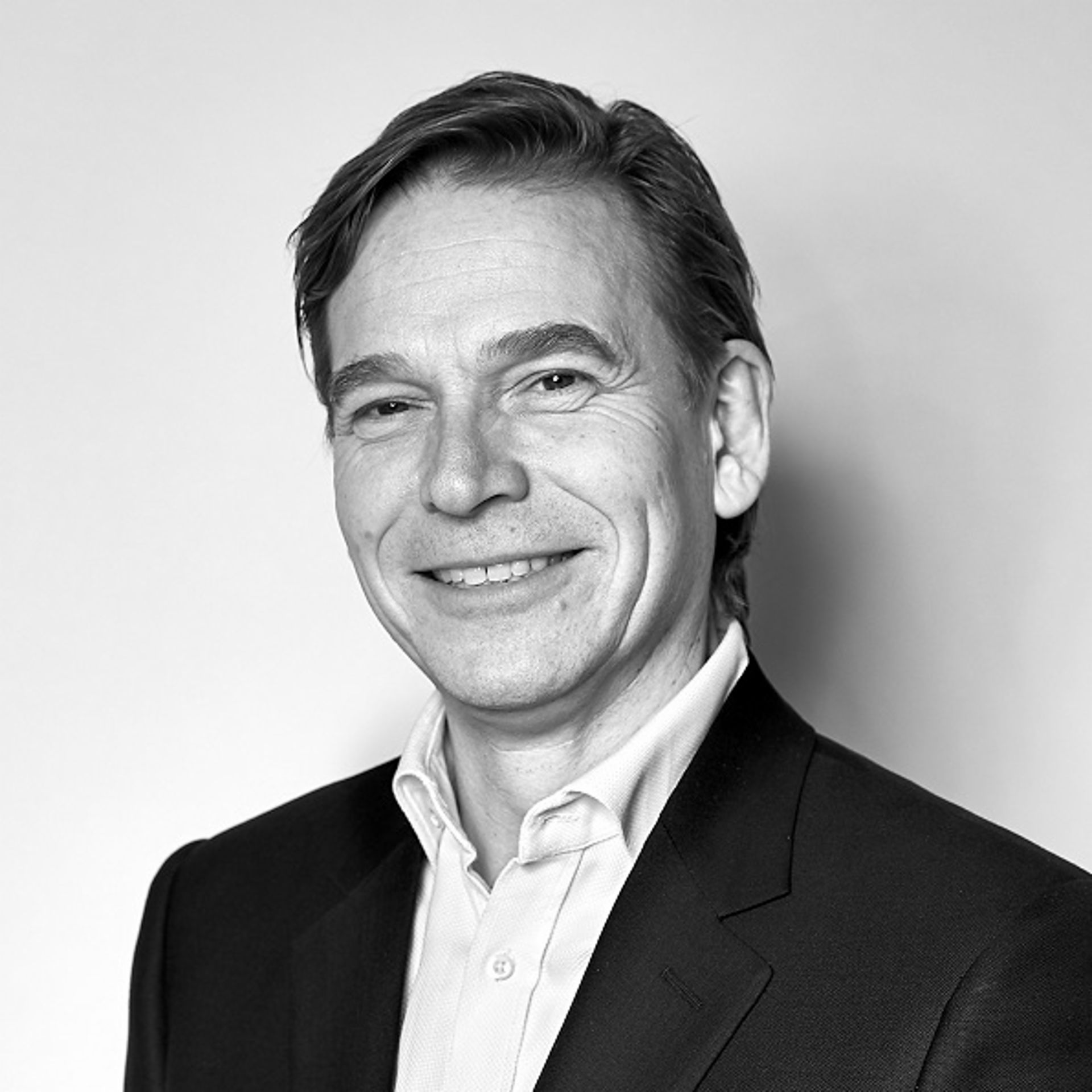 black and white portrait of  Christian Levin, Chief Executive Officer of TRATON SE and Chief Executive Officer Scania