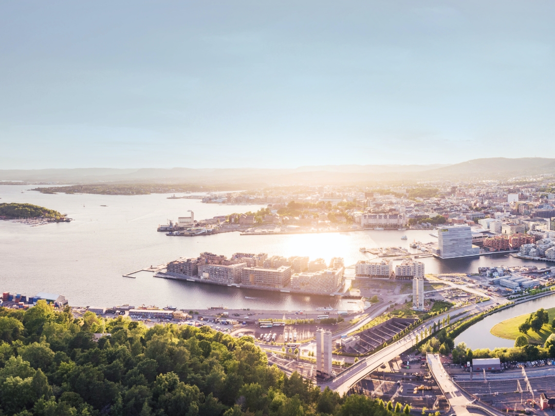 Ein Luftbild von Oslo.